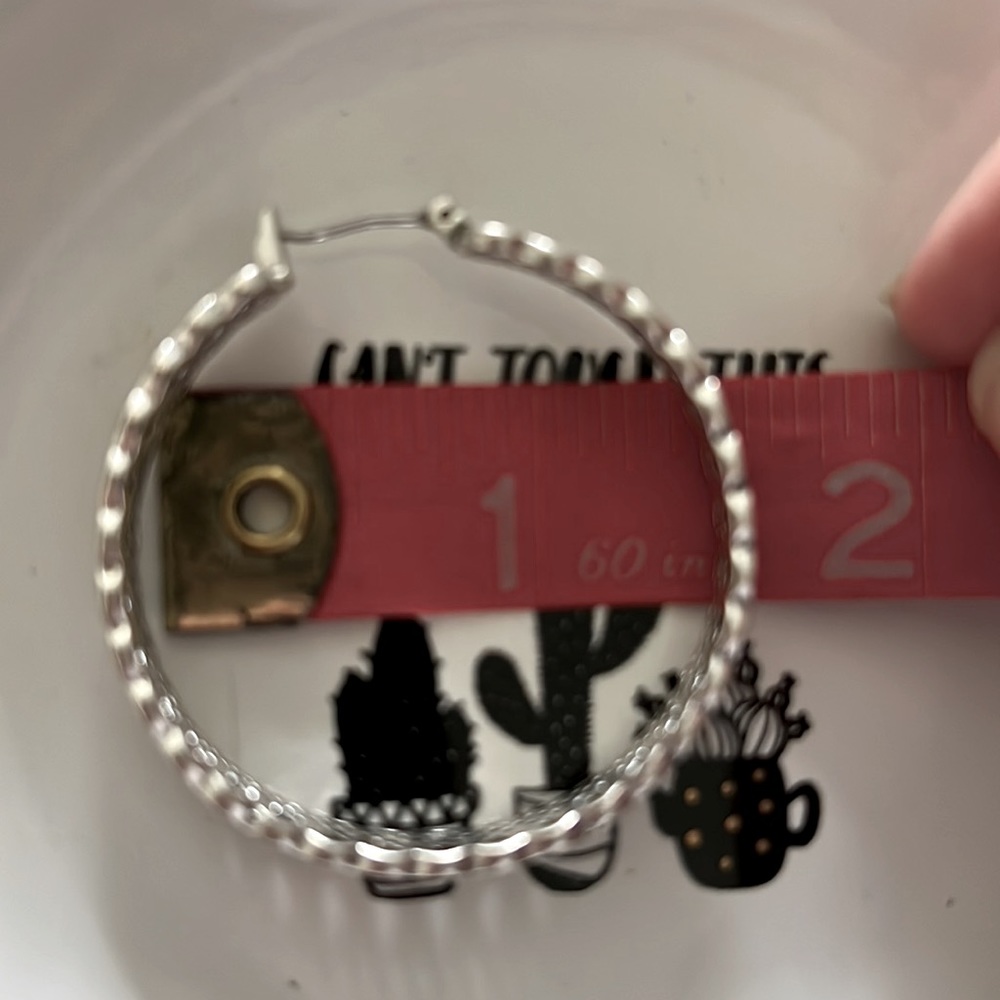 Detailed Silver Hoops - Picture 3 of 4
